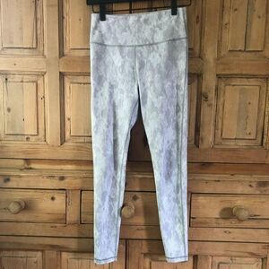 Lilybod Womens Size Small Gray‎ White Striped Leggings Athletic Workout Gym 25"